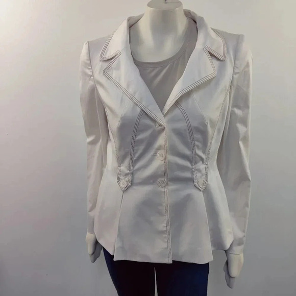 ESCADA vintage ivory fit and flare 70's vibe blazer jacket - Picture 13 of 16